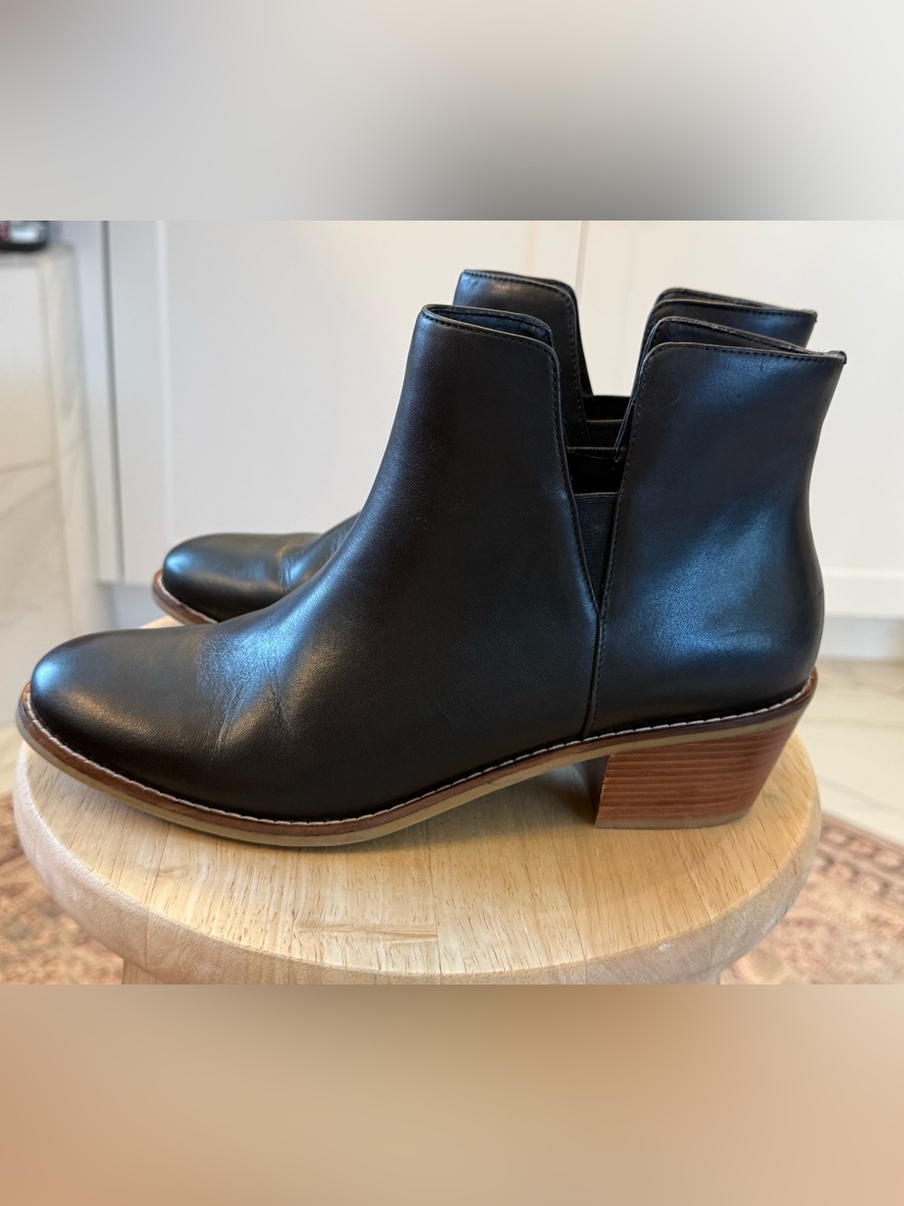 Cole Haan Black Leather Chelsea Ankle Booties